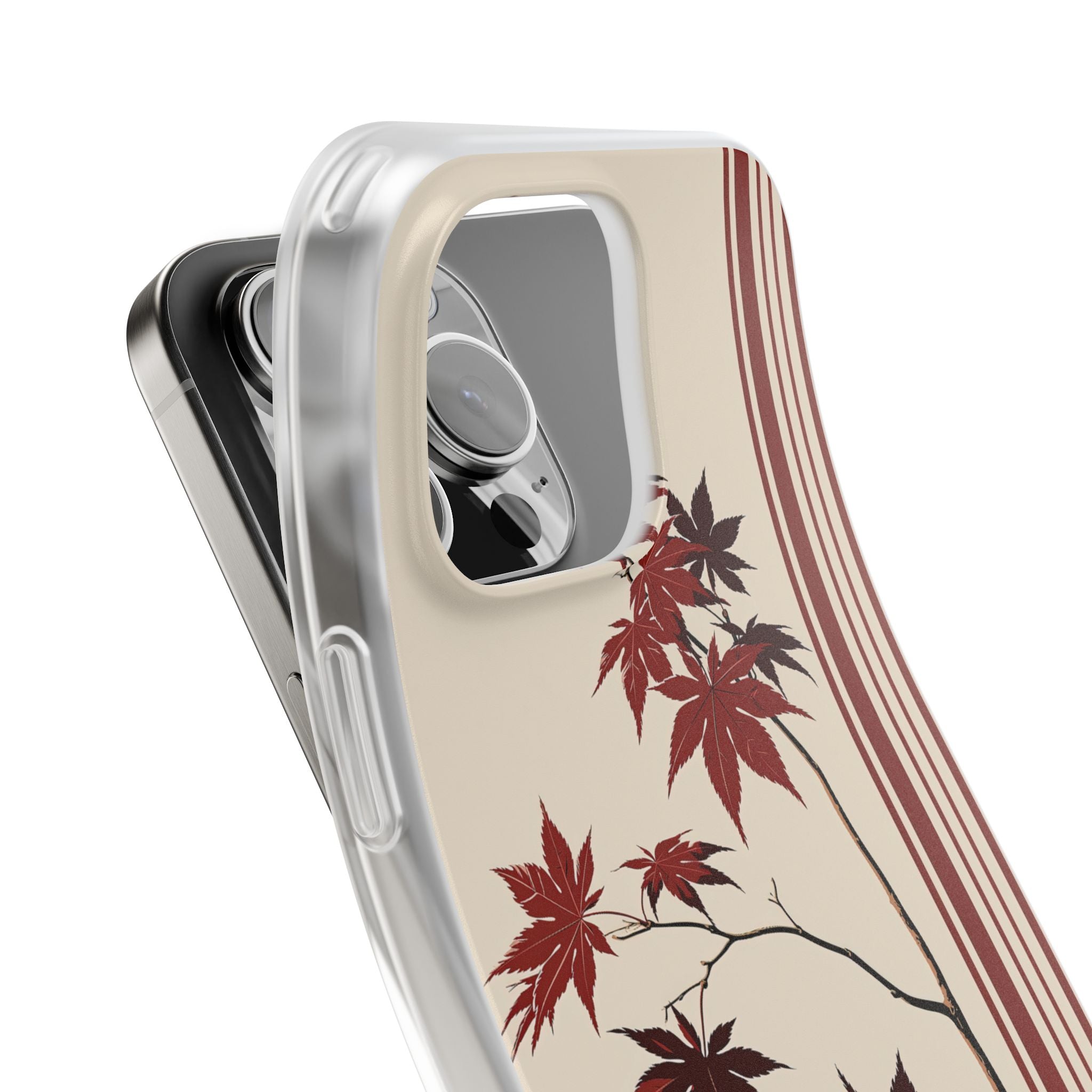 Red Lite Phone Case for iPhone - Crimson Momiji Stripe