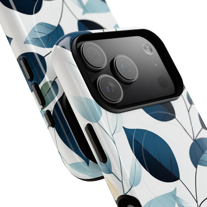 Navy Leaf Veins iPhone 17 Pro Case - Tough+ - CASE•BOB