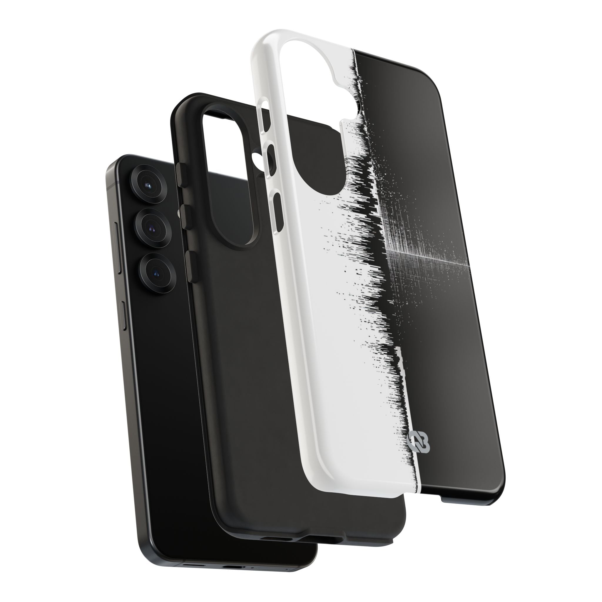 Black Tough Phone Case for Samsung - Static Signal Split