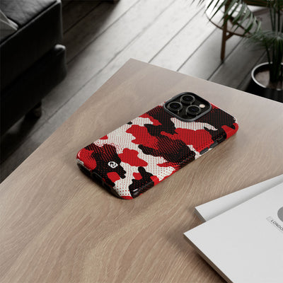 Crimson Halftone Camo · Tough Phone Case for iPhone · Red