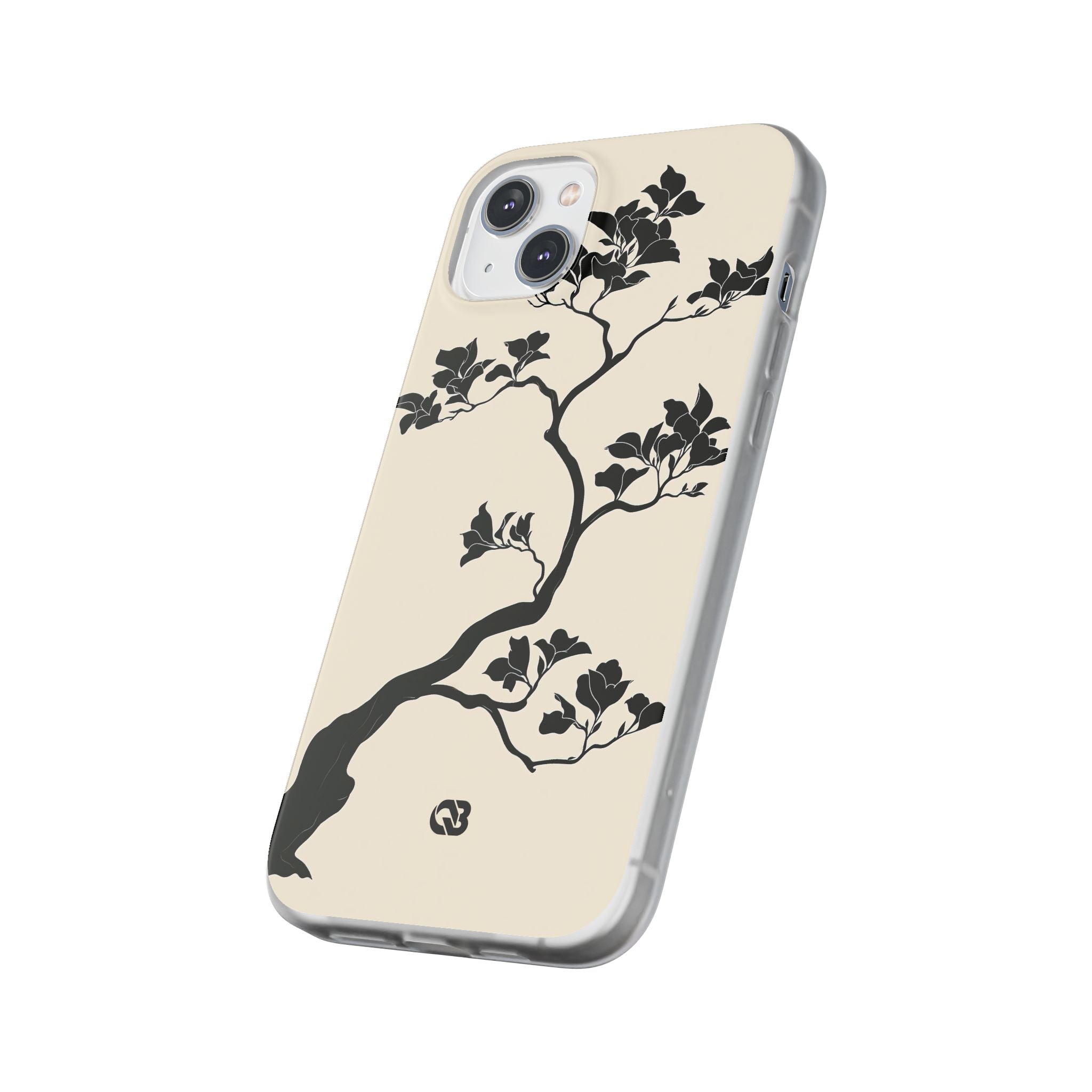 Beige Lite Phone Case for iPhone - Obsidian Bonsai Silhouette