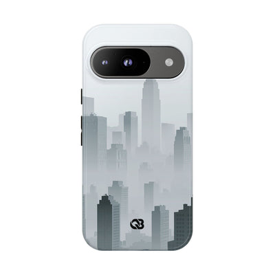 Grey Tough Phone Case for Google Pixel - Steel Mist Skyline