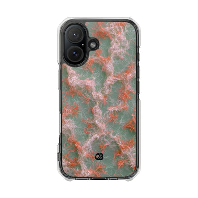 Coral Pixel Matrix · Clear Impact Magnetic Phone Case for iPhone · Green