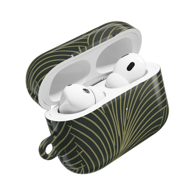 Midnight Palm Frond · Hard Case for AirPods & AirPods Pro · Green