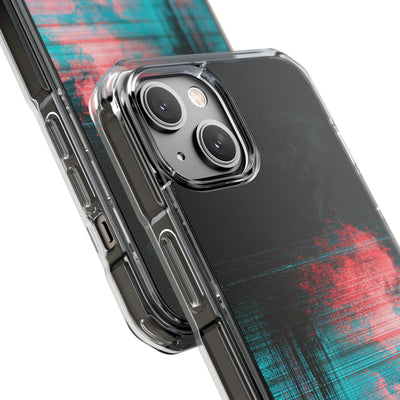 Digital Signal Drift · Clear Impact Magnetic Phone Case for iPhone · Black