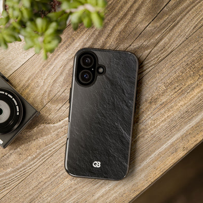 Black Tough Phone Case for iPhone - Raw Obsidian Slate