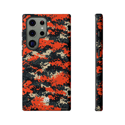 Signal Pixel Camo · Tough Phone Case for Samsung · Orange