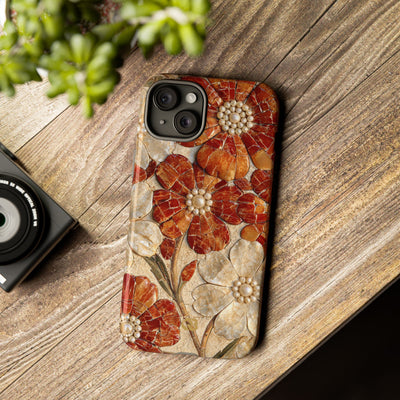 Carnelian Pearl Bloom · Tough Phone Case for iPhone · Orange