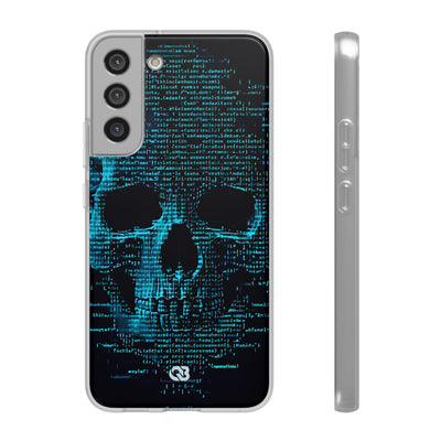 Cyan Glitch Skull · Soft Handyhülle für Samsung