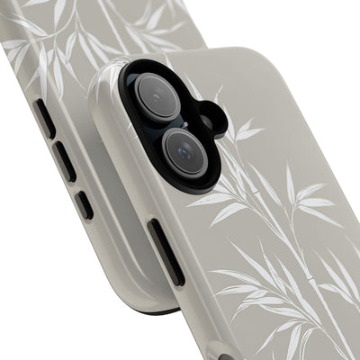 Beige Tough Phone Case for iPhone - Sandstone Bamboo Stalks