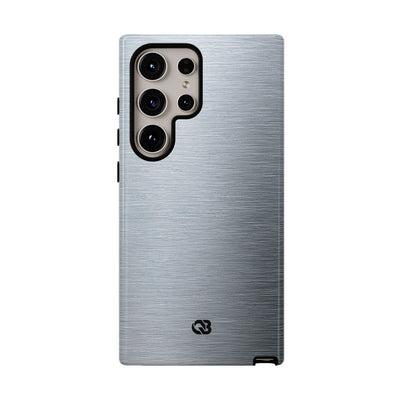 Silver Tough Phone Case for Samsung - Satin Chrome Grain