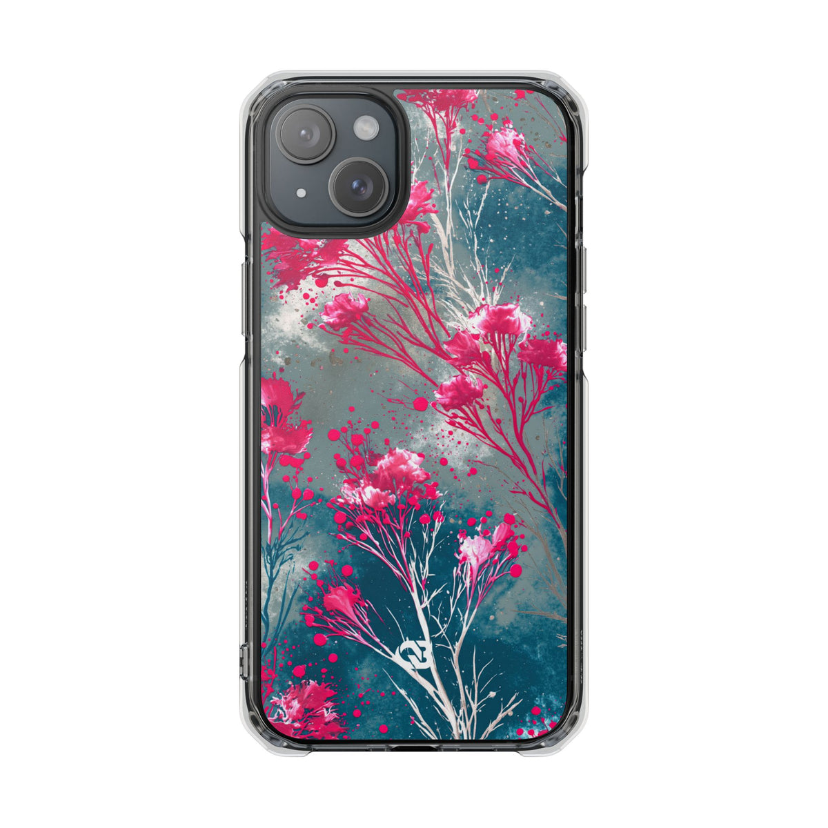 Cyber Blossom · Clear Impact Magnetic Phone Case for iPhone · Teal