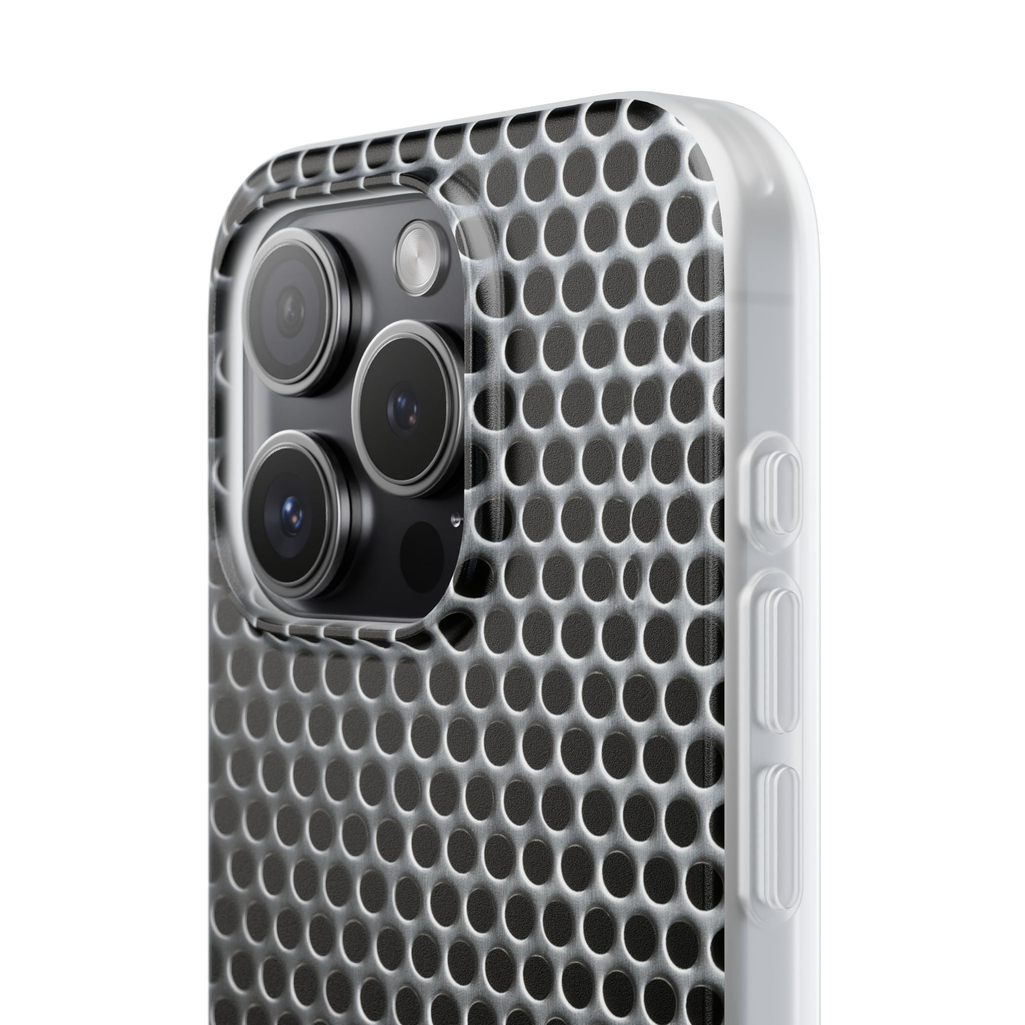 Silver Lite Phone Case for iPhone - Brutalist Steel Mesh