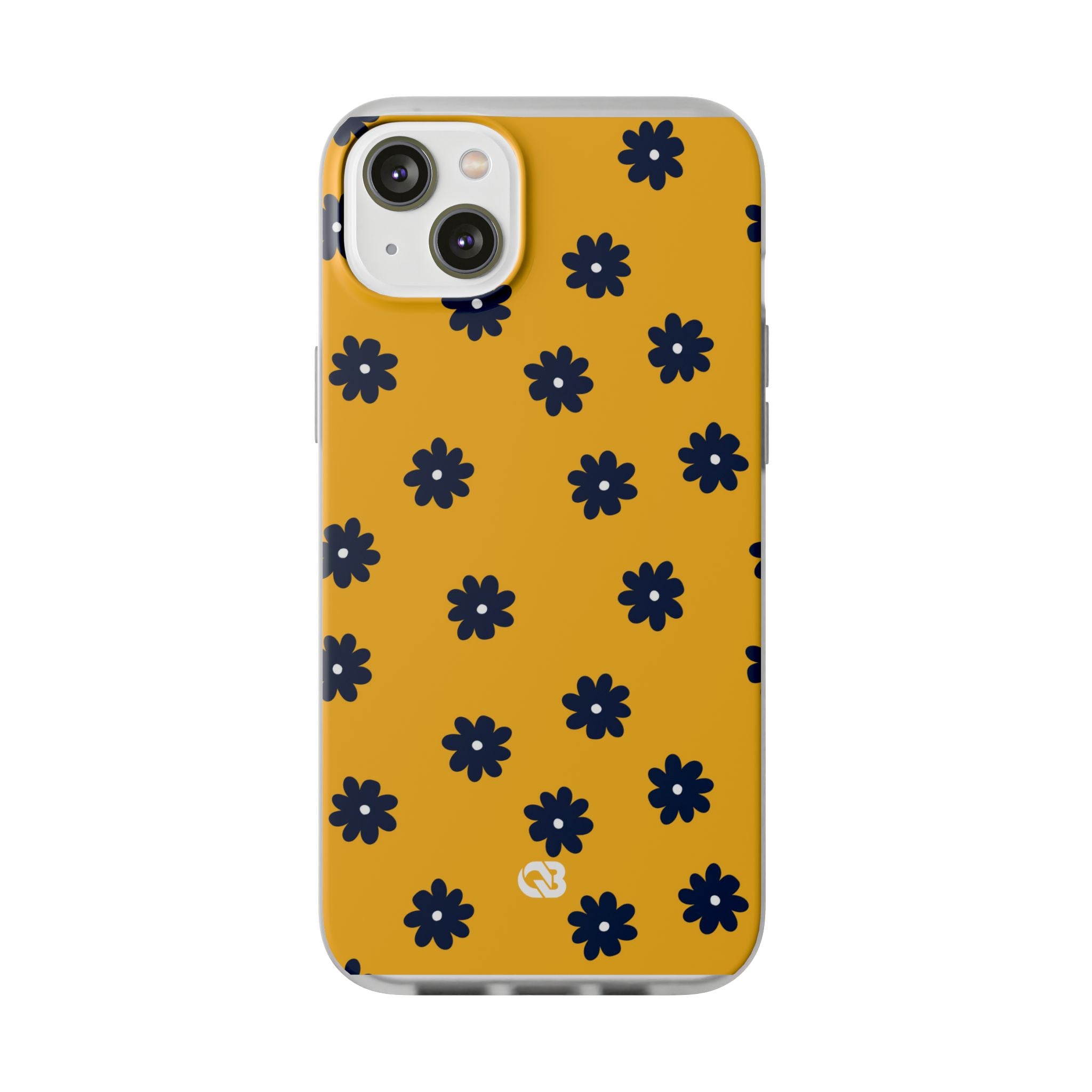 Navy Daisy Mustard · Soft Phone Case for iPhone
