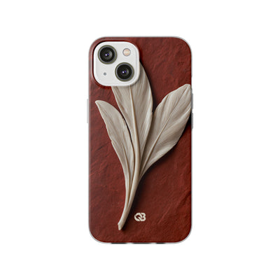 Carved Ivory Plume · Lite Phone Case for iPhone ·  Red