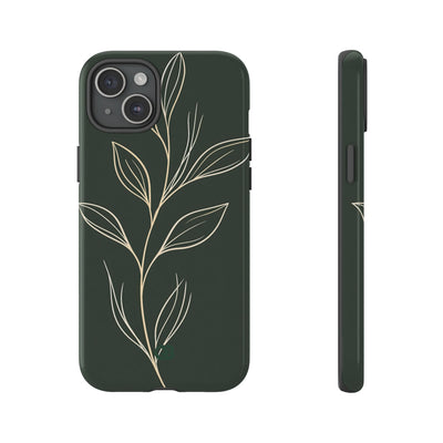Green Tough Phone Case for iPhone - Deep Moss Willow