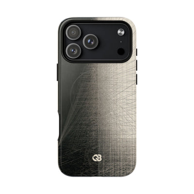 Beige Tough 2.0 Magsafe Phone Case for iPhone - Brutalist Graphite Grid