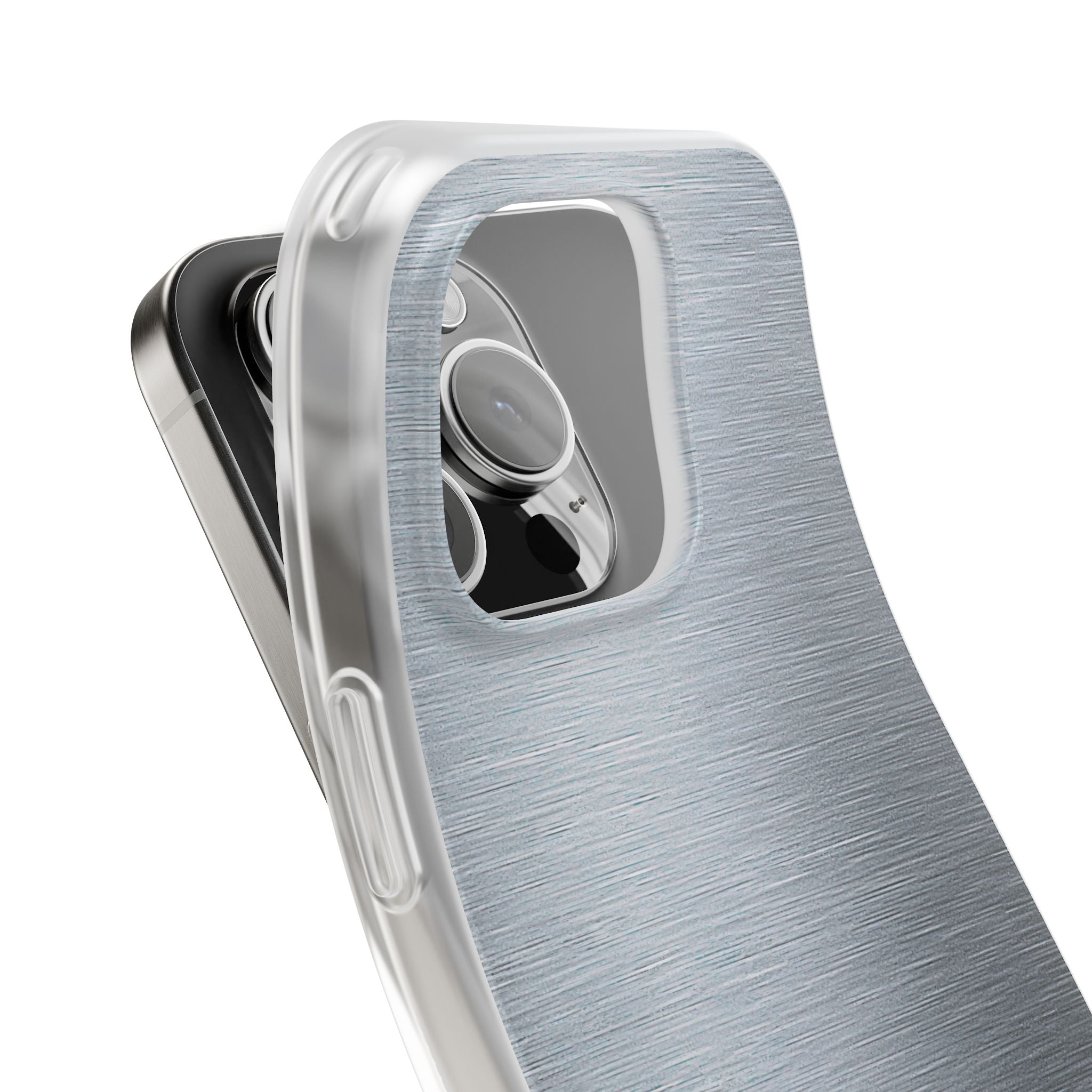 Silver Lite Phone Case for iPhone - Satin Chrome Grain