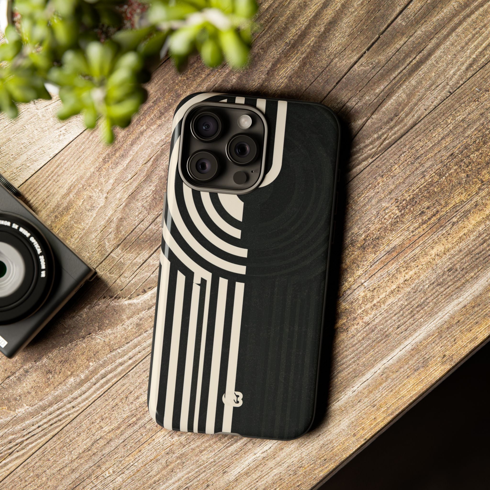 Beige Tough Phone Case for iPhone - Monolith Ivory Signal