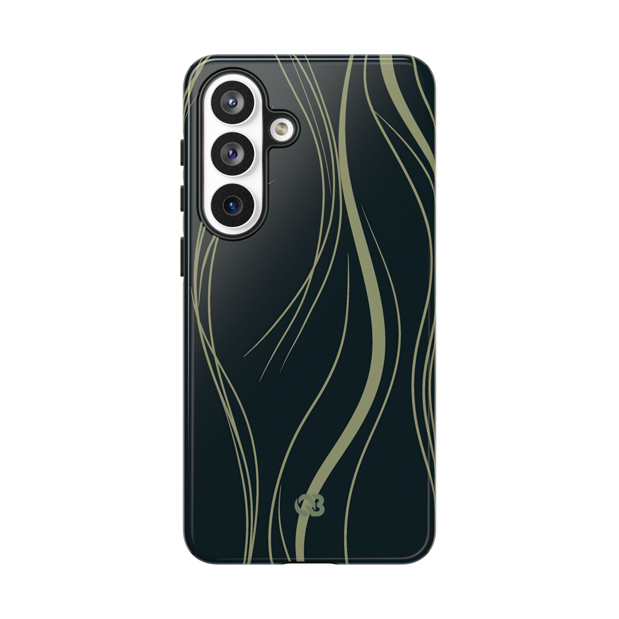 Green Tough Phone Case for Samsung - Obsidian Sage Flow