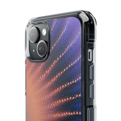 Luminous Aura Burst · Clear Impact Magnetic Phone Case for iPhone · Blue