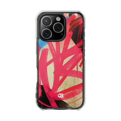 Neon Spray Tag · Clear Impact Magnetic Phone Case for iPhone · Pink