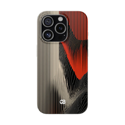 Red Lite Phone Case for iPhone - Crimson Pulse Topo