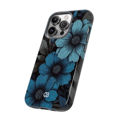Obsidian Blue Petals · Coque de téléphone Tough pour iPhone
