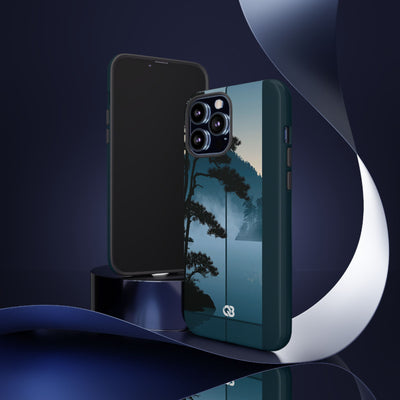 Misty Pine Horizon · Tough Phone Case for iPhone · Teal