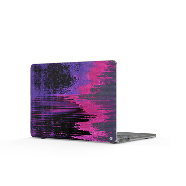 Neon Signal Shift · Clear Hard Case for MacBook · Purple