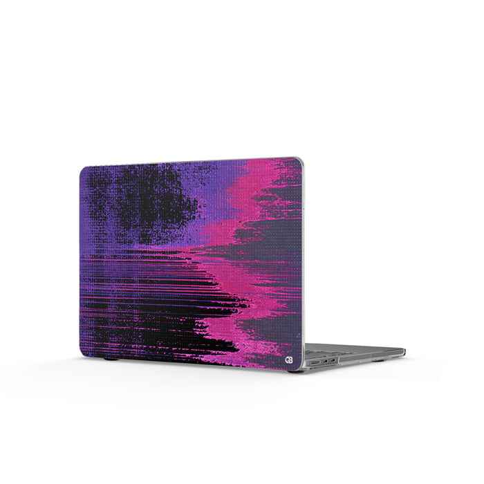 Neon Signal Shift · Clear Hard Case for MacBook · Purple