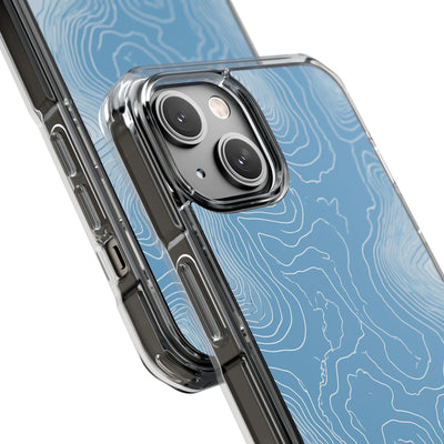 Blue Impact MagSafe Phone Case for iPhone - Glacial Ridge Topo
