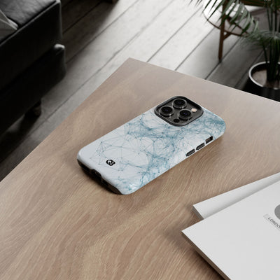 Blue Tough Phone Case for iPhone - Glacial Neural Web