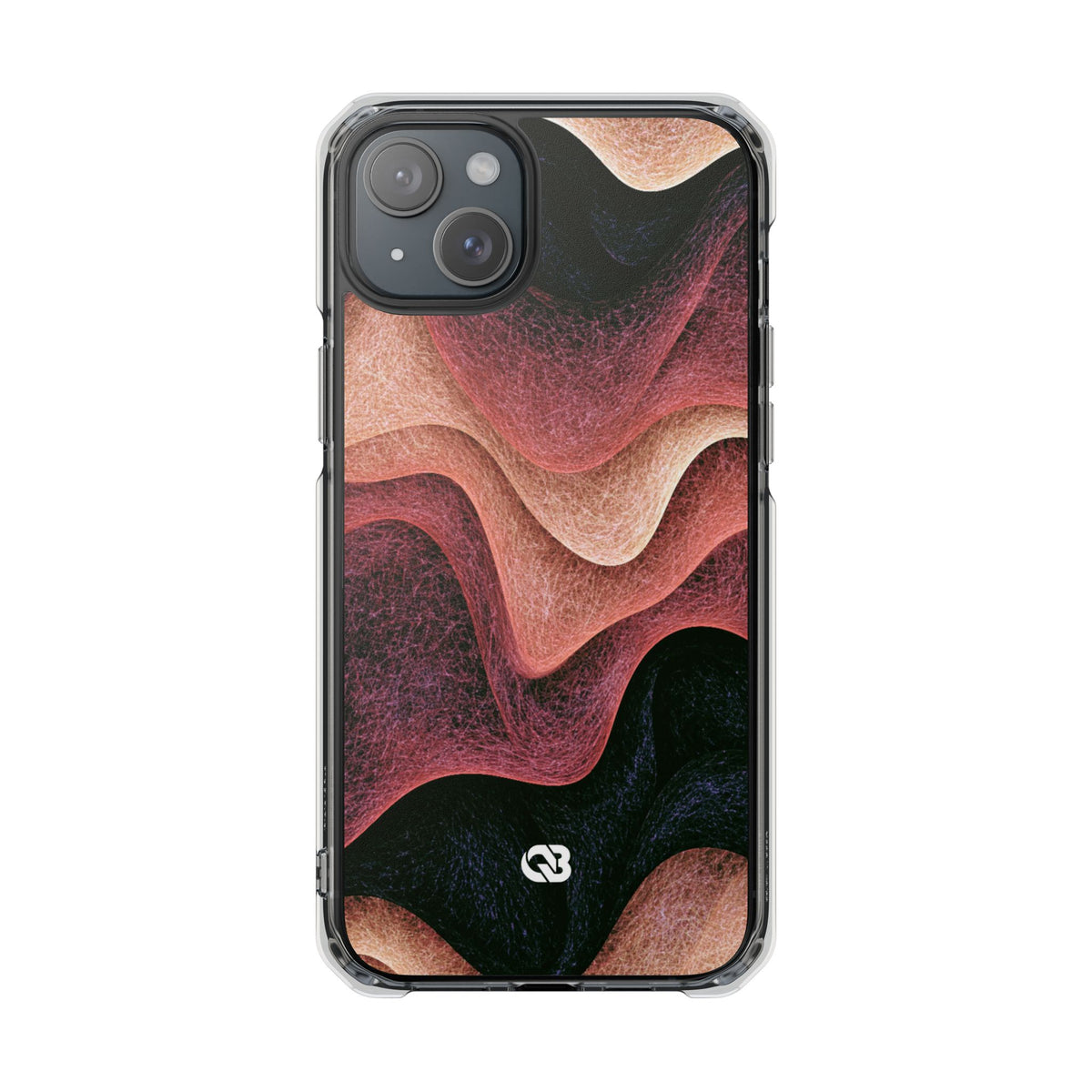 Rose Contour Waves · Clear Impact Magnetic Phone Case for iPhone · Pink