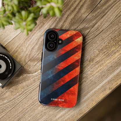 Diagonal Stripes Blaze iPhone 16 Case - Tough