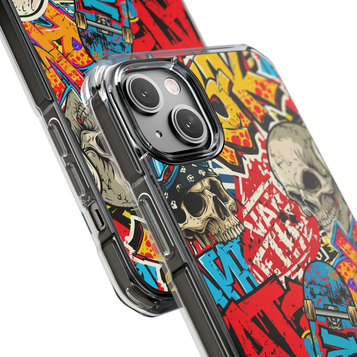 Skate Skull Riot · Clear Impact Magnetic Phone Case for iPhone · Red