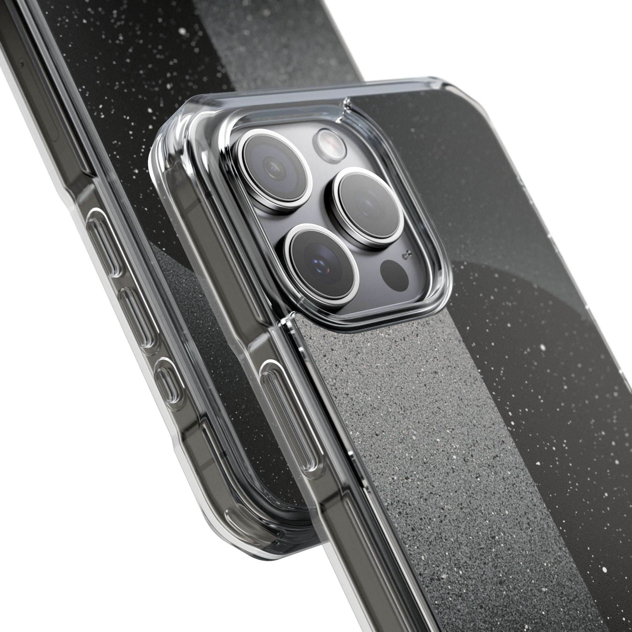 Black Impact MagSafe Phone Case for iPhone - Lunar Static Orbit
