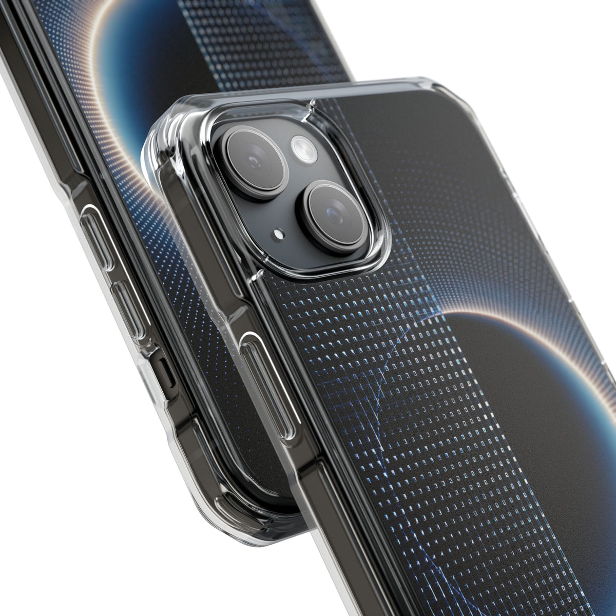 Luminous Meridian · Clear Impact Magnetic Phone Case for iPhone · Black