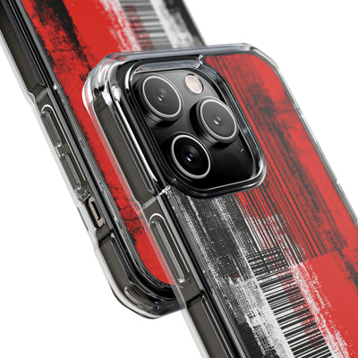 Distorted Barcode · Clear Impact Magnetic Phone Case for iPhone · Black