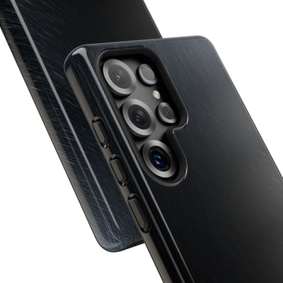 Black Tough Phone Case for Samsung - Midnight Brushed Grain