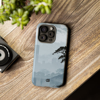 Grey Tough Phone Case for iPhone - Steel Slate Zen