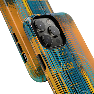 Cyber Glitch Stream · Tough 2.0 Magnetic Phone Case for iPhone · Teal