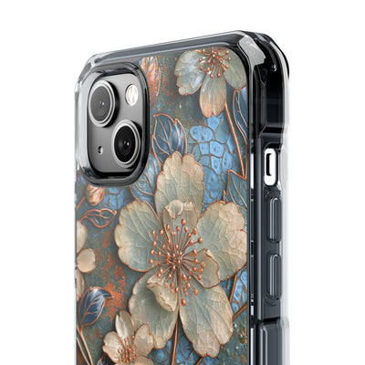 Gilded Blossom Reverie · Clear Impact Magnetic Phone Case for iPhone · Teal