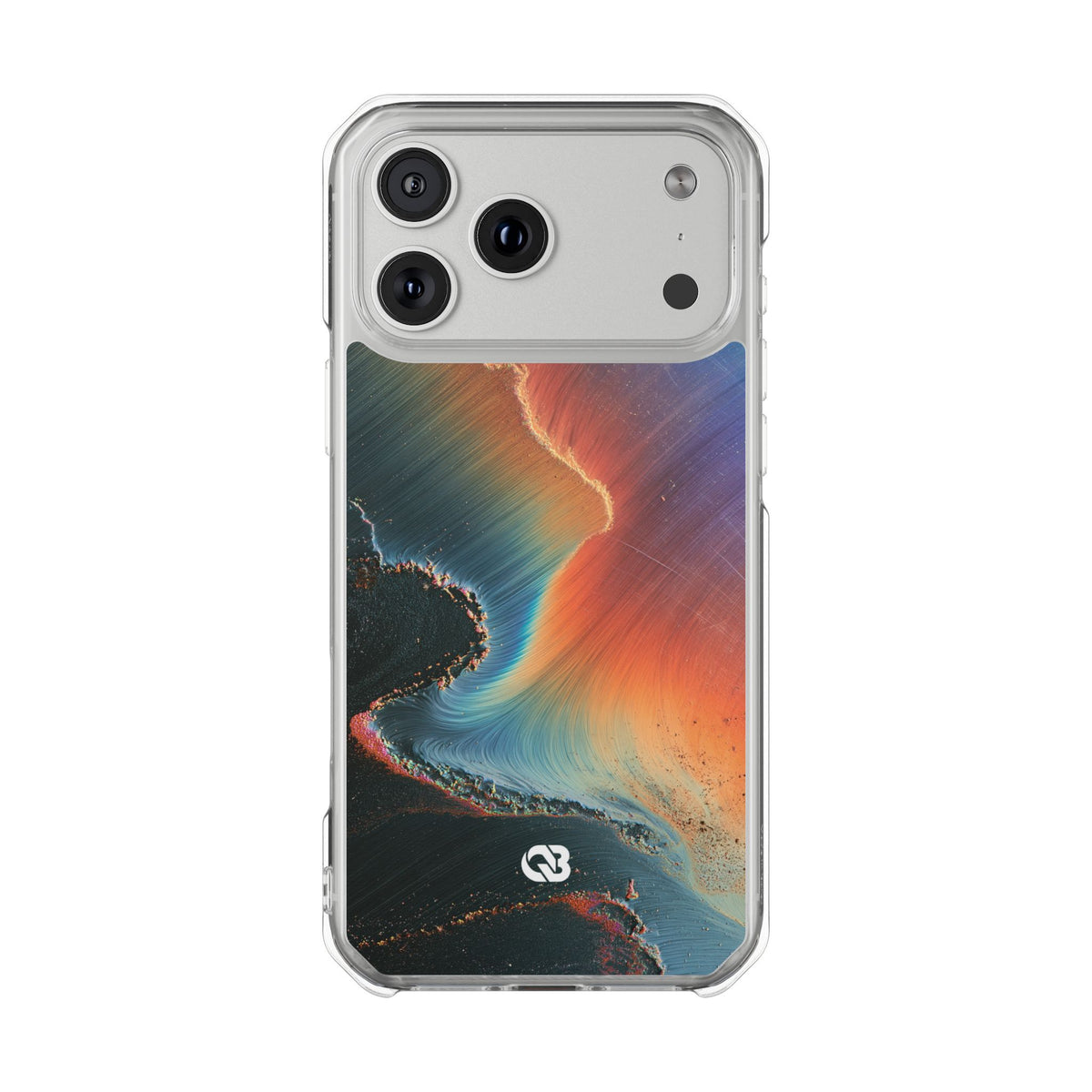 Prismatic Aura Shift · Clear Impact Magnetic Phone Case for iPhone · Blue