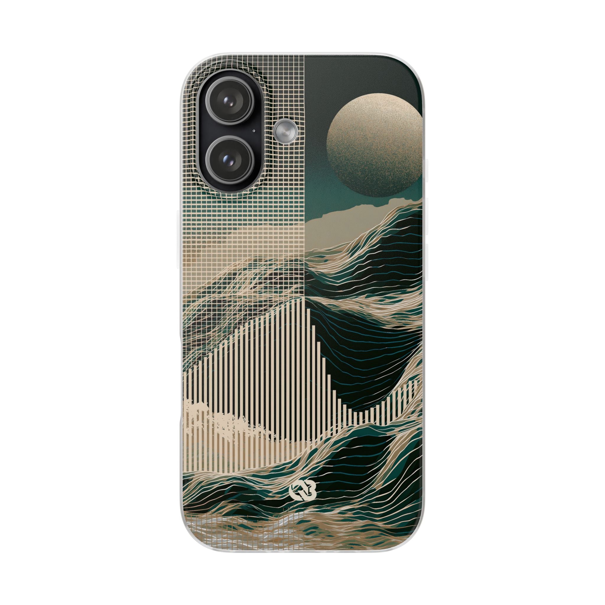 Green Lite Phone Case for iPhone - Lunar Moss Topography