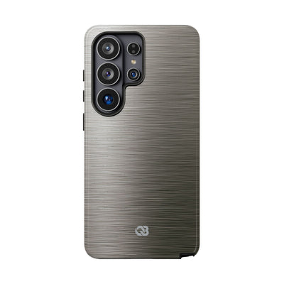 Grey Tough Phone Case for Samsung - Brushed Industrial Steel