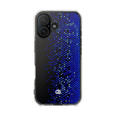 Cobalt Hex Dispersion · Clear Impact Magnetic Phone Case for iPhone · Blue