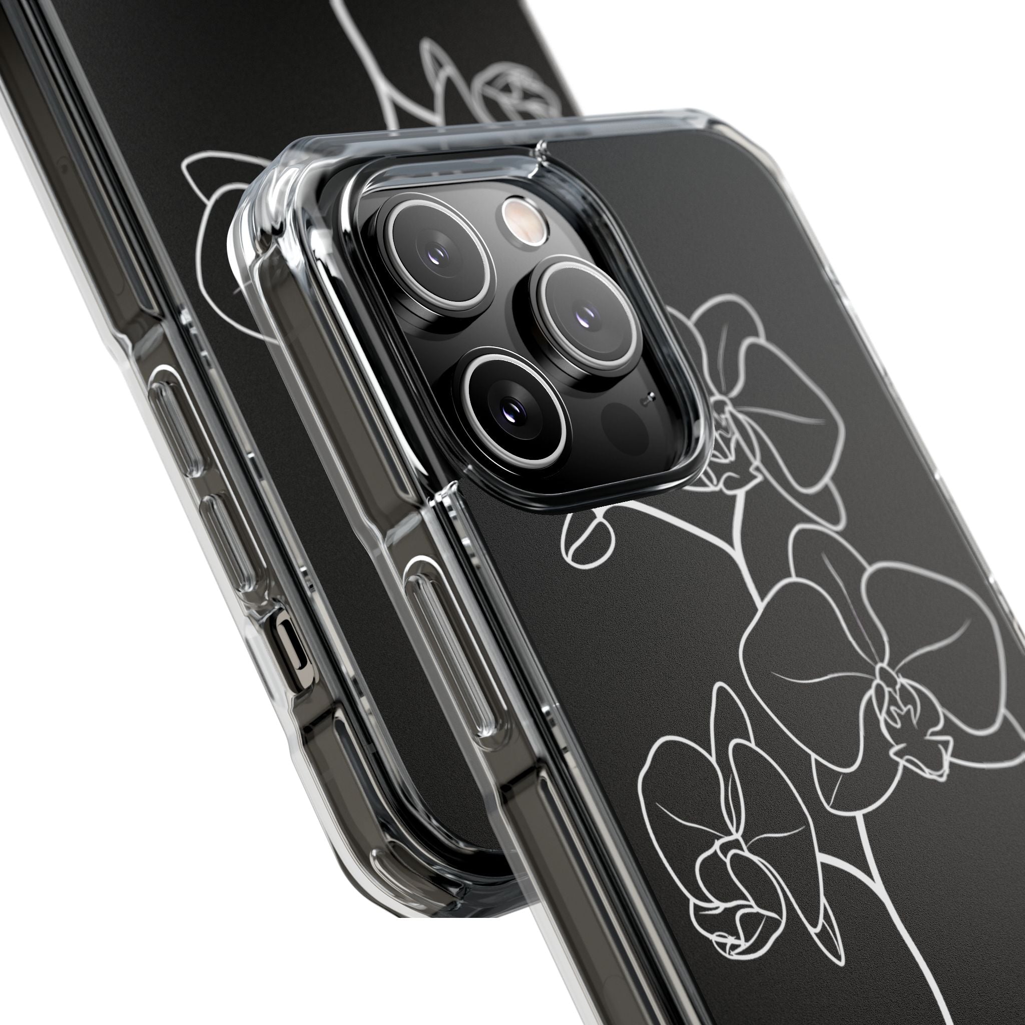 Black Impact MagSafe Phone Case for iPhone - Noir Alabaster Orchid
