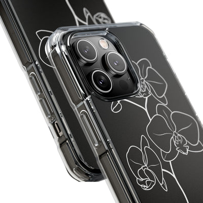 Black Impact MagSafe Phone Case for iPhone - Noir Alabaster Orchid