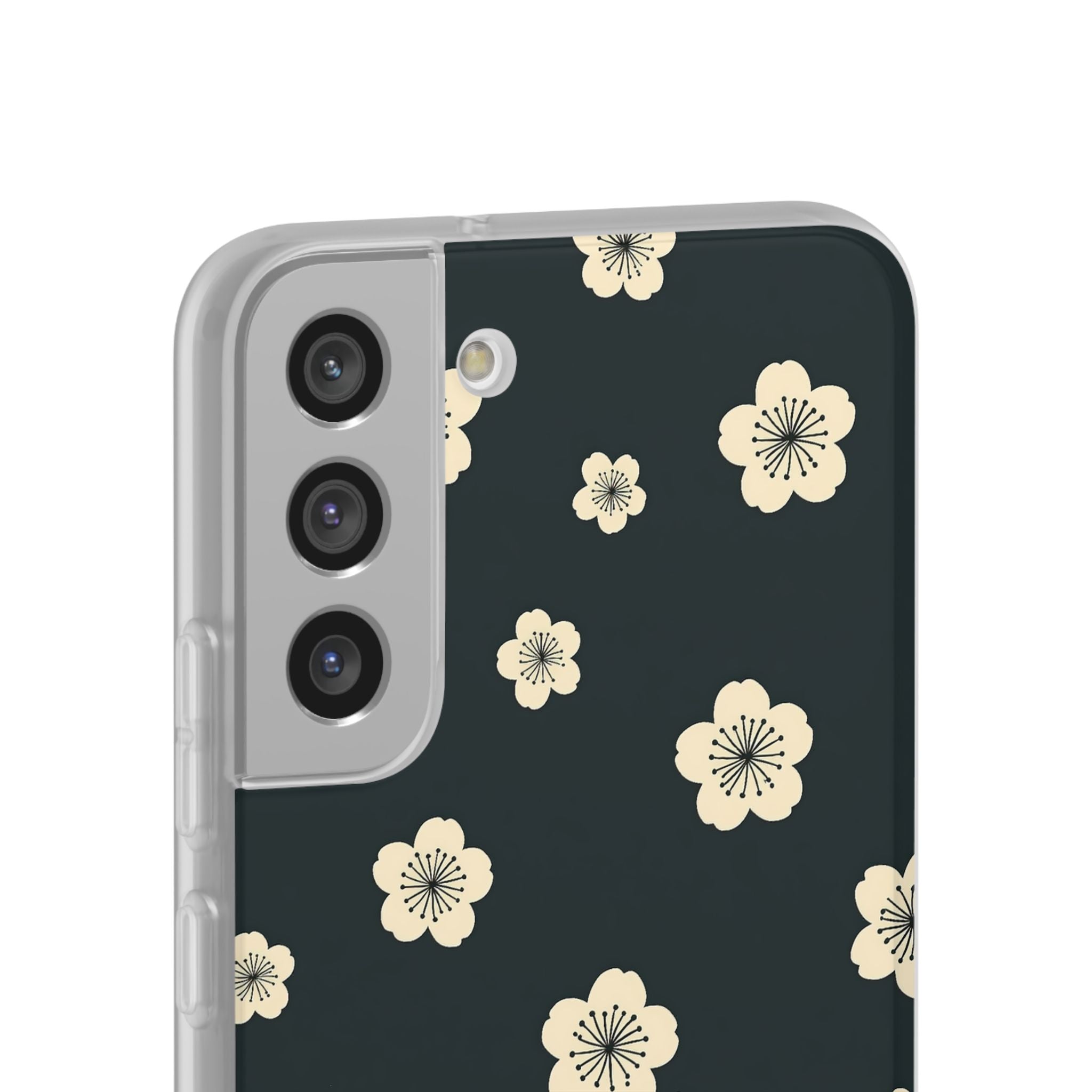 Teal Lite Phone Case for Samsung - Obsidian Cream Petals